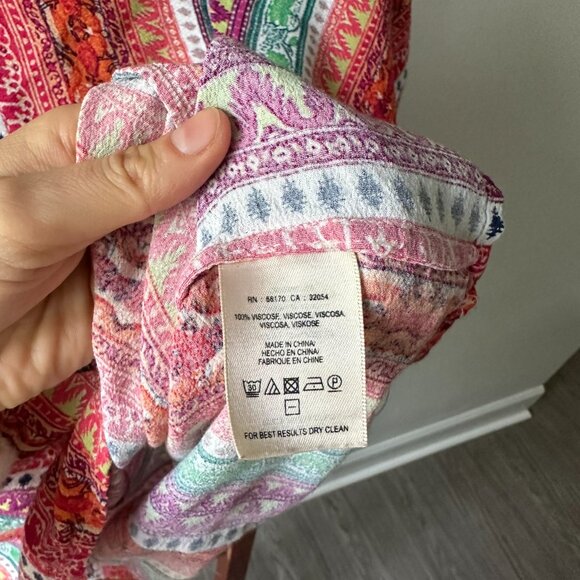 LIKE NEW Anthropologie Maeve Milla Aztec Boho Printed Top - Picture 4 of 6